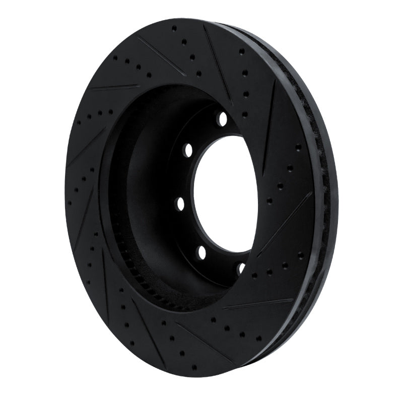 R1 Concepts R1 12-25 Ford F-350 Super Duty 4WD Front Left Drilled & Slotted Black Brake Rotor