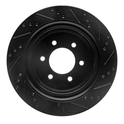 R1 Concepts R1 12-20 Ford F-150 4WD Rear Left Drilled & Slotted Black Brake Rotor
