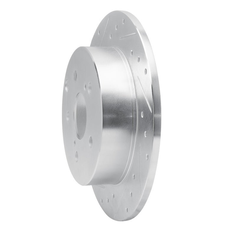 R1 Concepts R1 09-13 Pontiac Vibe Rear Left Drilled & Slotted Silver Brake Rotor