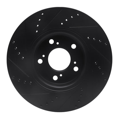 R1 Concepts R1 14-20 Acura RLX Front Right Drilled & Slotted Black Brake Rotor