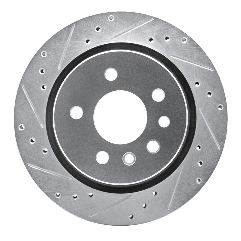 R1 Concepts R1 01-01 Cadillac CATERA Rear Left Drilled & Slotted Silver Brake Rotor