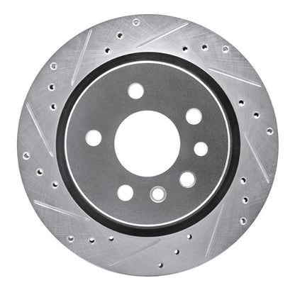R1 Concepts R1 01-01 Cadillac CATERA Rear Left Drilled & Slotted Silver Brake Rotor