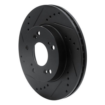 R1 Concepts R1 12-15 Acura ILX Front Left Drilled & Slotted Black Brake Rotor
