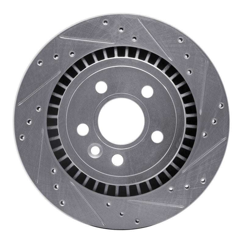 R1 Concepts R1 07-18 Volvo XC70 Rear Right Drilled & Slotted Silver Brake Rotor