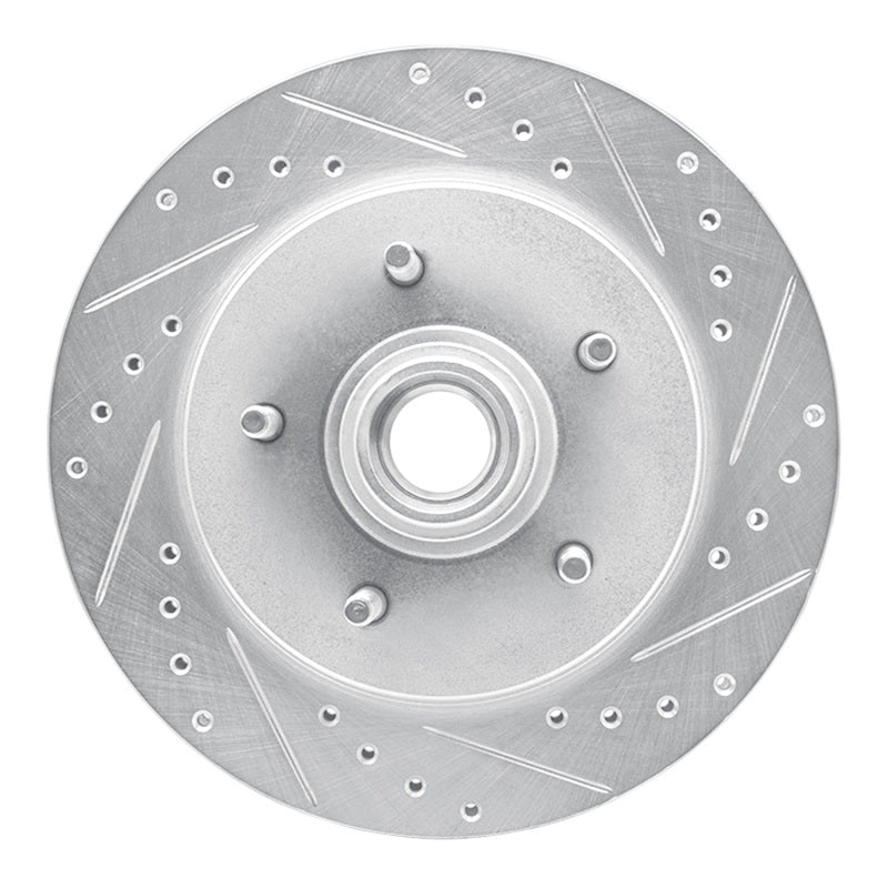R1 Concepts R1 97-00 Ford F-150 RWD Front Right Drilled & Slotted Silver Brake Rotor