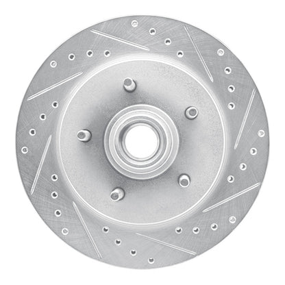 R1 Concepts R1 97-00 Ford F-150 RWD Front Right Drilled & Slotted Silver Brake Rotor