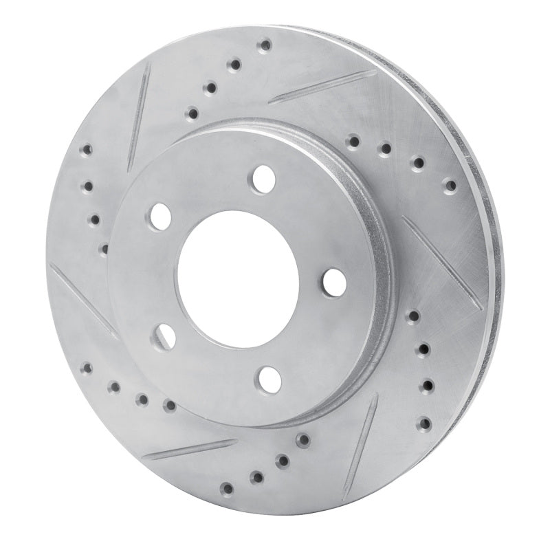 R1 Concepts R1 70-93 Ford Taurus (Excl SHO) Front Left Drilled & Slotted Silver Brake Rotor