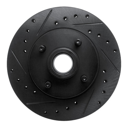 R1 Concepts R1 78-93 Ford Fairmont Front Left Drilled & Slotted Black Brake Rotor
