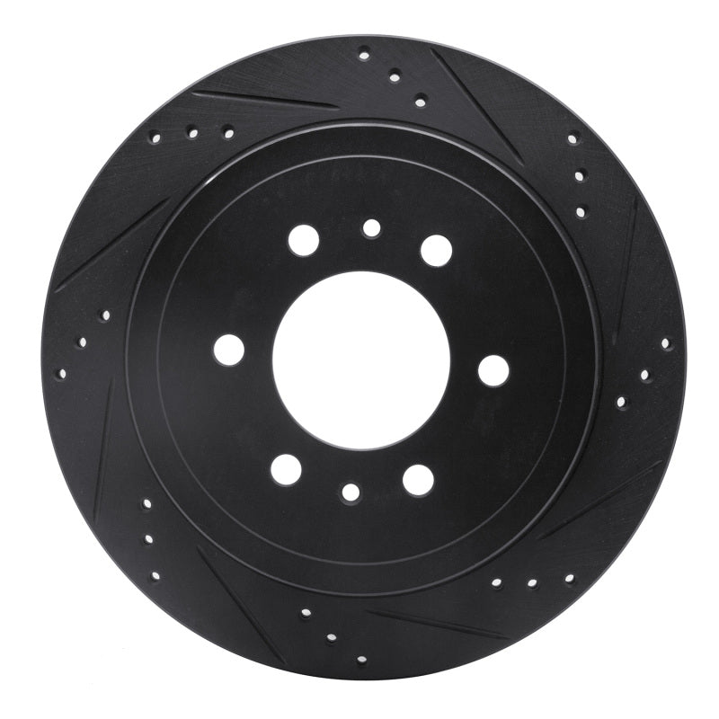 R1 Concepts R1 04-11 Ford F-150 RWD Rear Left Drilled & Slotted Black Brake Rotor