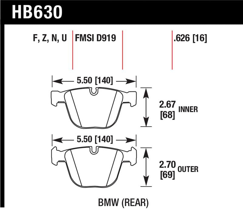 Hawk Performance Hawk 02-11 BMW (Various) HPS Street Rear Brake Pads