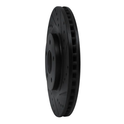 R1 Concepts R1 14-19 Nissan Rogue Front Right Drilled & Slotted Black Brake Rotor