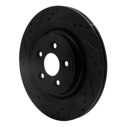 R1 Concepts R1 06-15 Jaguar Super V8 Rear Left Drilled & Slotted Black Brake Rotor