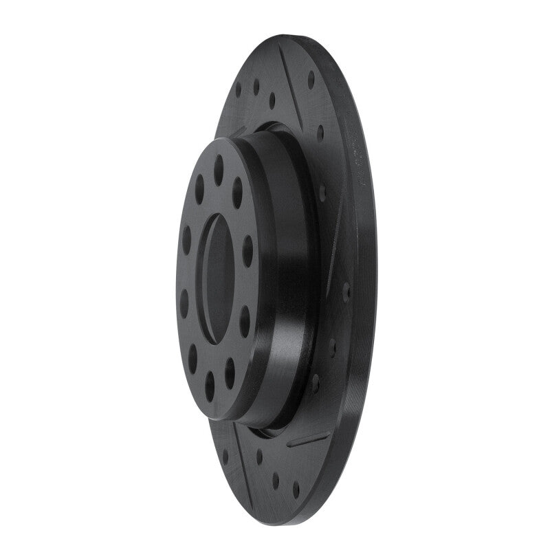 R1 Concepts R1 00-08 Audi A4 (USA/Canada) Rear Right Drilled & Slotted Black Brake Rotor