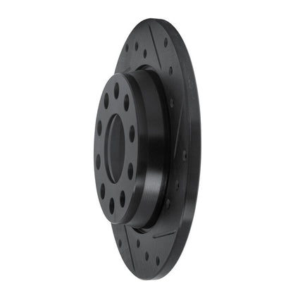 R1 Concepts R1 00-08 Audi A4 (USA/Canada) Rear Right Drilled & Slotted Black Brake Rotor