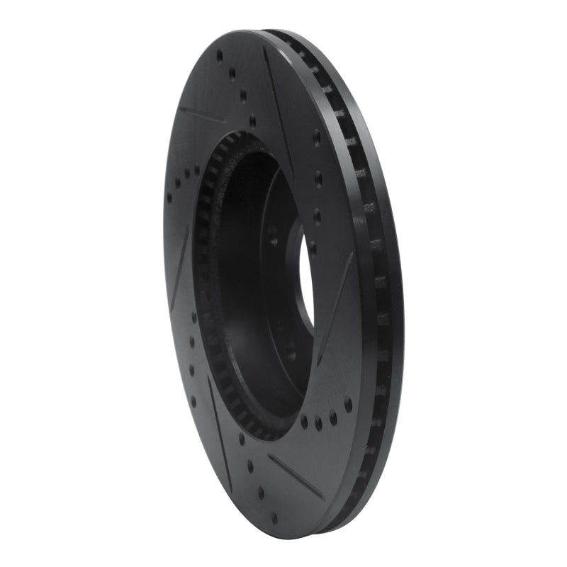 R1 Concepts R1 10-11 Kia Soul Front Left Drilled & Slotted Black Brake Rotor