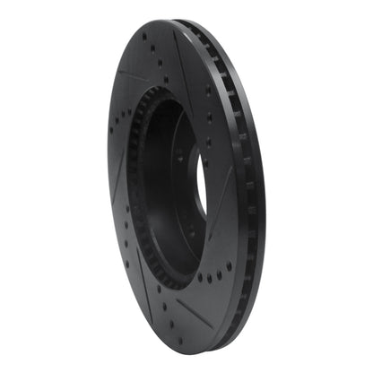 R1 Concepts R1 10-11 Kia Soul Front Left Drilled & Slotted Black Brake Rotor