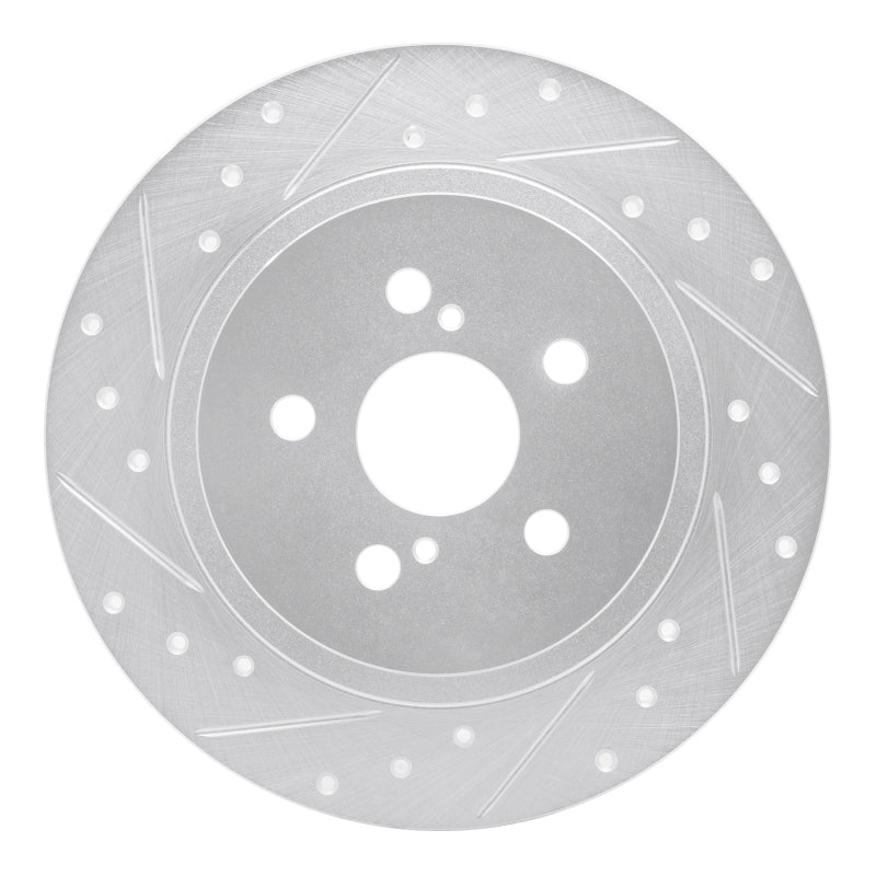 R1 Concepts R1 11-17 Lexus CT200H Rear Left Drilled & Slotted Silver Brake Rotor