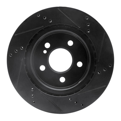 R1 Concepts R1 14-19 Mercedes-Benz CLA250 Rear Left Drilled & Slotted Black Brake Rotor