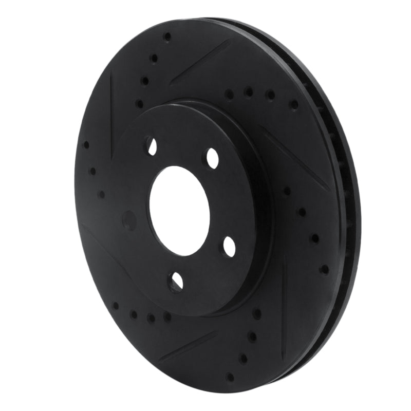 R1 Concepts R1 00-05 Chrysler Neon Front Left Drilled & Slotted Black Brake Rotor