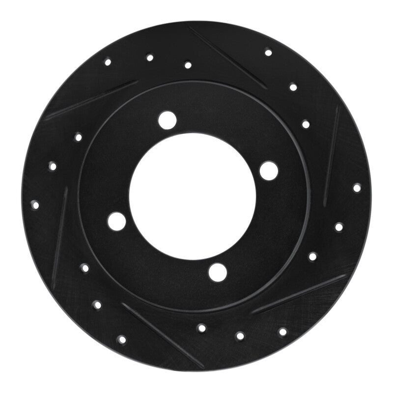 R1 Concepts R1 94-96 Hyundai Elantra Rear Right Drilled & Slotted Black Brake Rotor