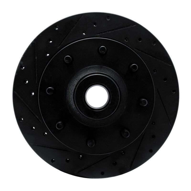 R1 Concepts R1 78-97 Dodge B200 / B200 Van / B250 Front Left Drilled & Slotted Black Brake Rotor