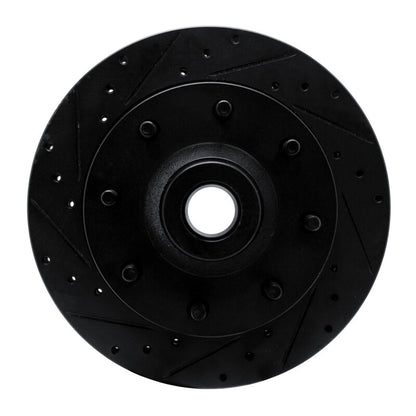 R1 Concepts R1 78-97 Dodge B200 / B200 Van / B250 Front Left Drilled & Slotted Black Brake Rotor