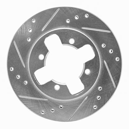 R1 Concepts R1 1984-1986 Nissan 300ZX Front Left Drilled & Slotted Silver Brake Rotor