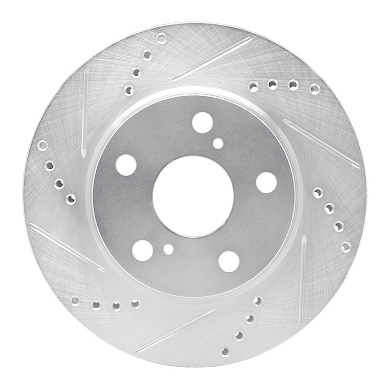 R1 Concepts R1 06-18 Lexus HS250H Front Left Drilled & Slotted Silver Brake Rotor