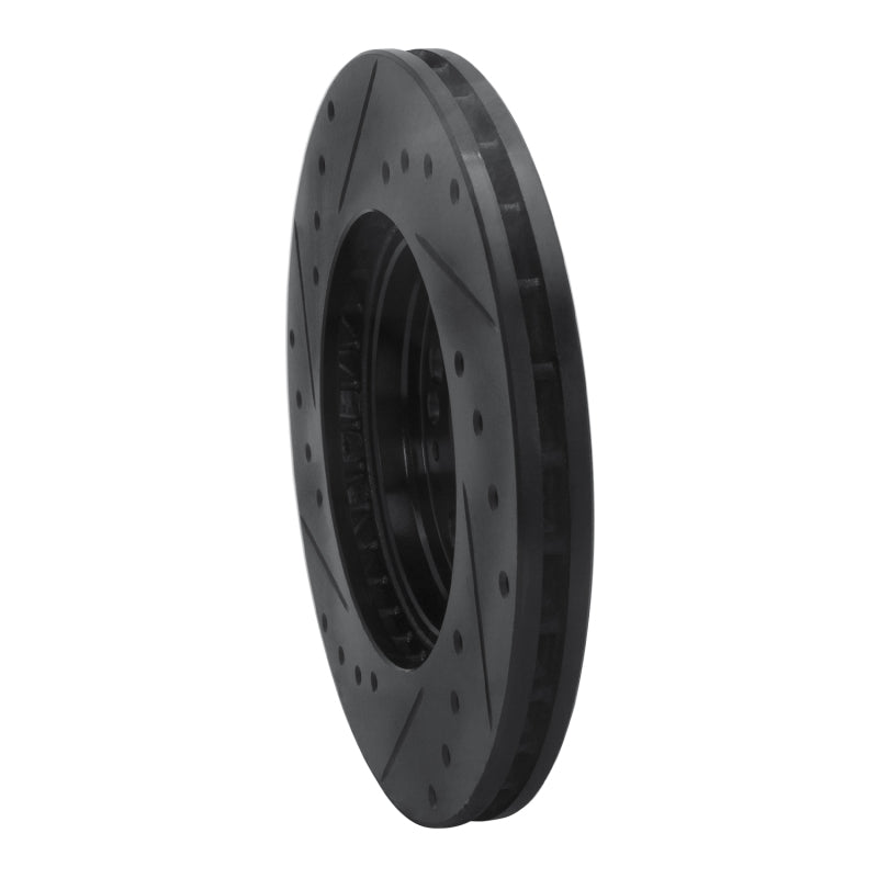 R1 Concepts R1 91-04 Dodge STEALTH Front Right Drilled & Slotted Black Brake Rotor