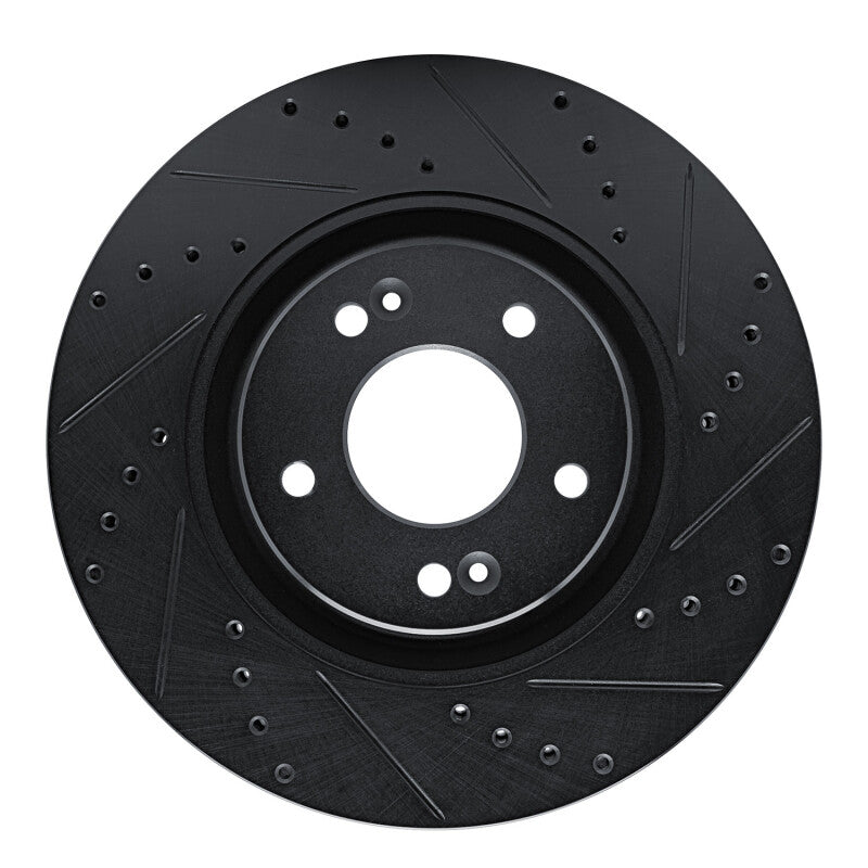 R1 Concepts R1 17-20 Kia Cadenza Front Right Drilled & Slotted Black Brake Rotor
