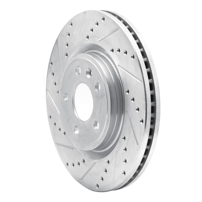 R1 Concepts R1 11-19 Ford Explorer Front Left Drilled & Slotted Silver Brake Rotor