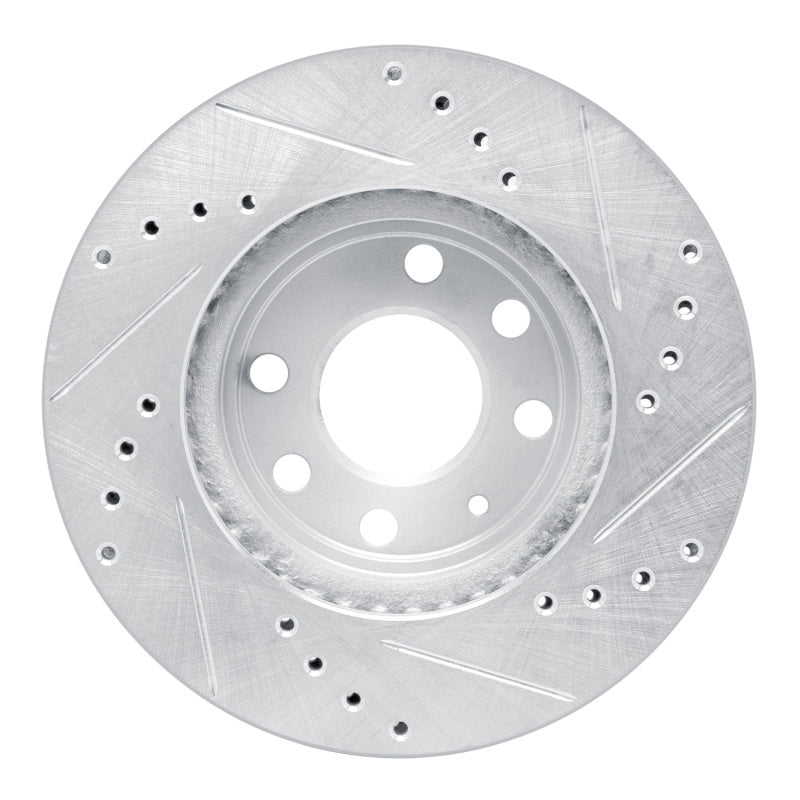 R1 Concepts R1 99-99 Daewoo Nubira Front Left Drilled & Slotted Silver Brake Rotor