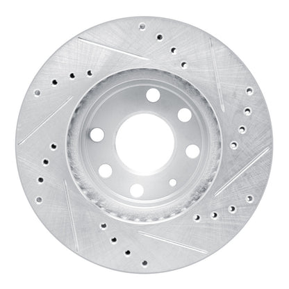 R1 Concepts R1 99-99 Daewoo Nubira Front Left Drilled & Slotted Silver Brake Rotor