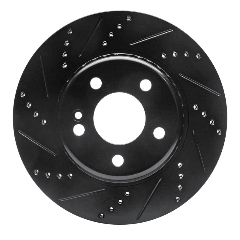 R1 Concepts R1 15-23 Mercedes-Benz E300 Rear Left Drilled & Slotted Black Brake Rotor