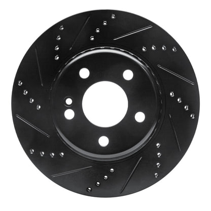 R1 Concepts R1 15-23 Mercedes-Benz E300 Rear Left Drilled & Slotted Black Brake Rotor