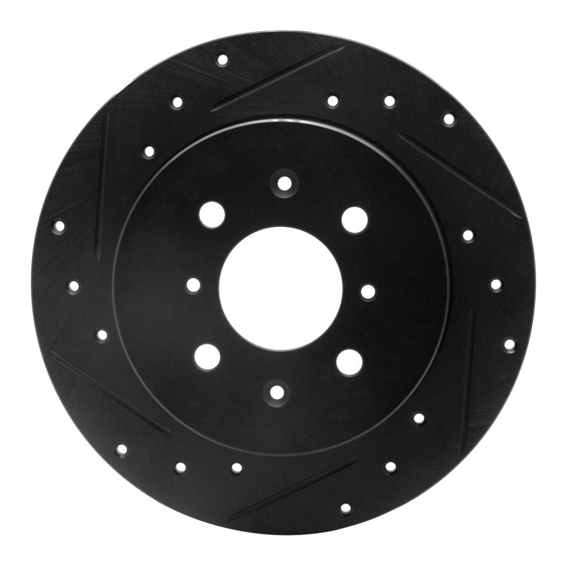 R1 Concepts R1 01-05 Acura EL Rear Left Drilled & Slotted Black Brake Rotor