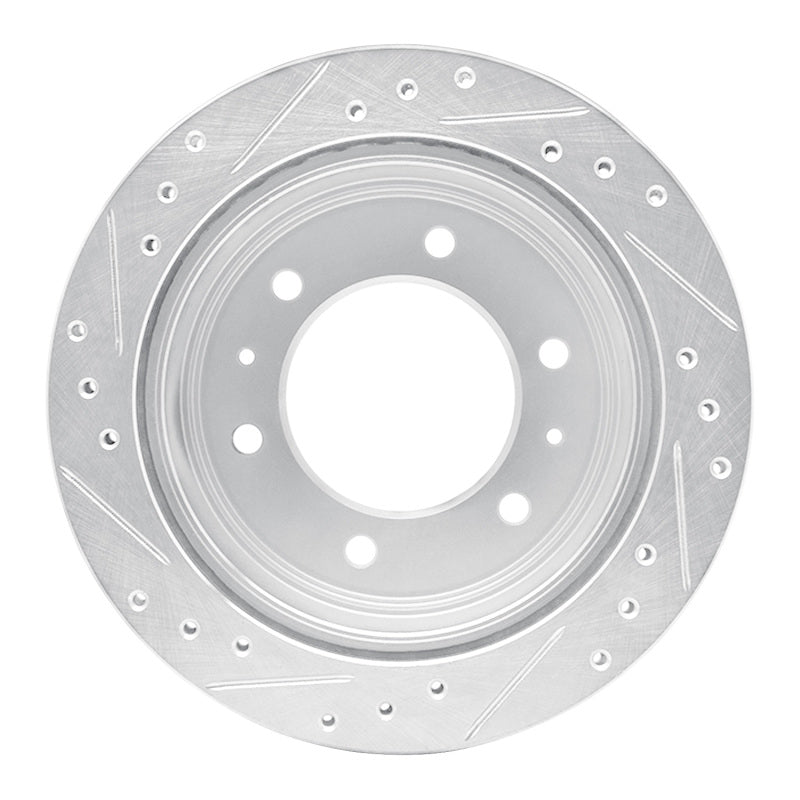 R1 Concepts R1 88-95 Nissan Pathfinder Rear Right Drilled & Slotted Silver Brake Rotor