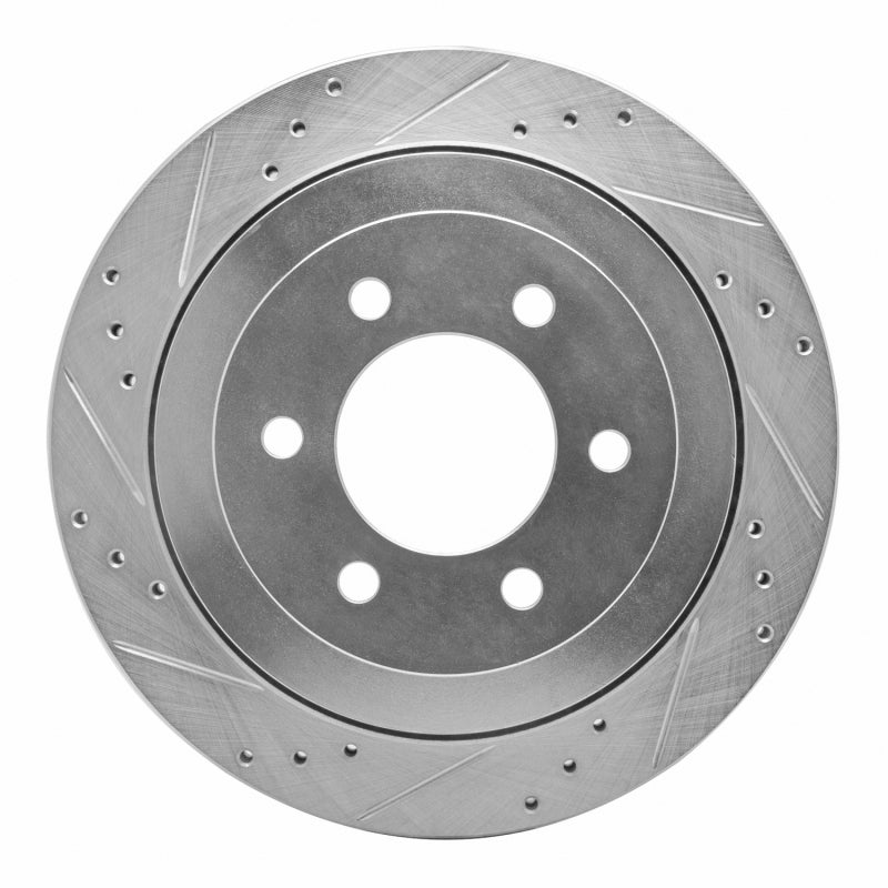 R1 Concepts R1 07-17 Ford Expedition Rear Left Drilled & Slotted Silver Brake Rotor
