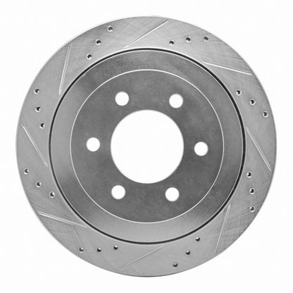 R1 Concepts R1 07-17 Ford Expedition Rear Left Drilled & Slotted Silver Brake Rotor