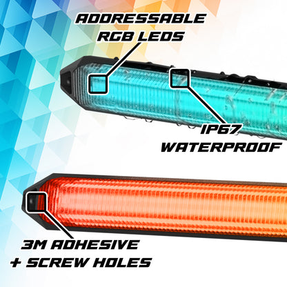 XKGLOW XK Glow 6in XKmax DRL Truck Grill Flexible Light App Cntl Bar 2pc