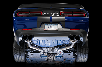 AWE Tuning 2015+ Dodge Challenger 6.4L/6.2L SC Track Edition Exhaust - Quad Diamond Black Tips
