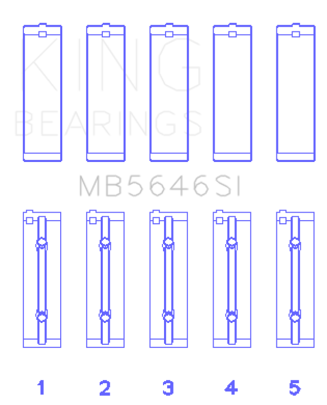 King Engine Bearings Toyota 1AZFE / 2 AZFE (Size +0.25mm) Crankshaft Main Bearing Set