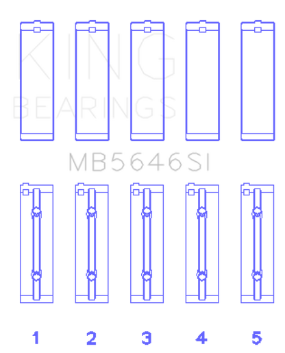 King Engine Bearings Toyota 1AZFE / 2 AZFE (Size +0.25mm) Crankshaft Main Bearing Set