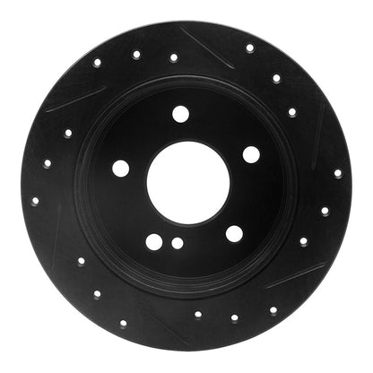R1 Concepts R1 94-98 Mercedes-Benz C280 Rear Left Drilled & Slotted Black Brake Rotor