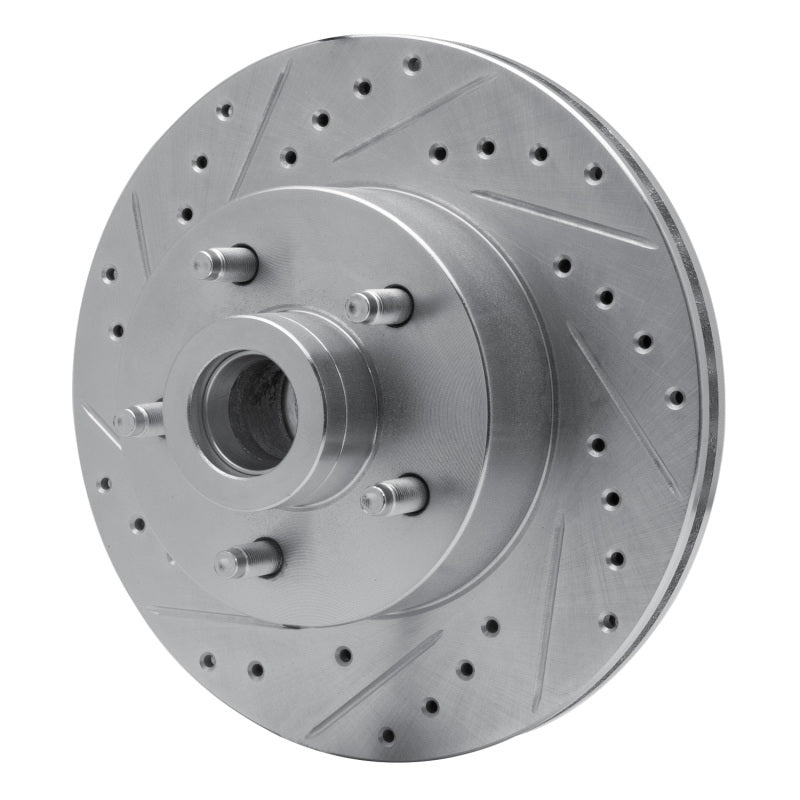 R1 Concepts R1 1974-1980 Ford Granada Front Left Drilled & Slotted Silver Brake Rotor