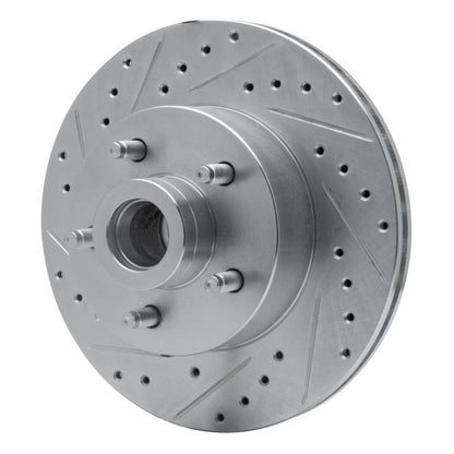 R1 Concepts R1 1974-1980 Ford Granada Front Left Drilled & Slotted Silver Brake Rotor