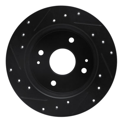 R1 Concepts R1 92-94 Acura Vigor Rear Right Drilled & Slotted Black Brake Rotor