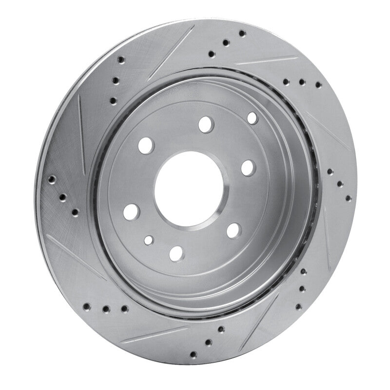 R1 Concepts R1 07-17 Buick Enclave Rear Right Drilled & Slotted Silver Brake Rotor