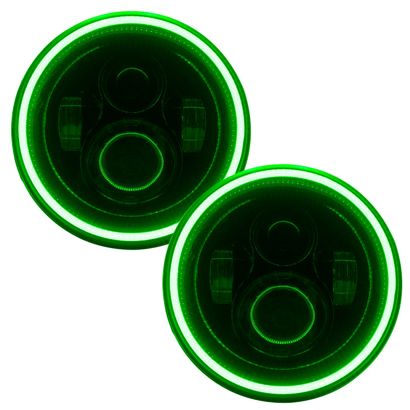 ORACLE Lighting Oracle 7in High Powered LED Headlights - Black Bezel - Green