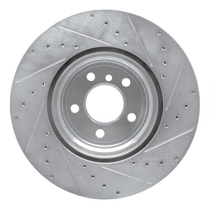 R1 Concepts R1 07-19 BMW X5 Rear Left Drilled & Slotted Silver Brake Rotor